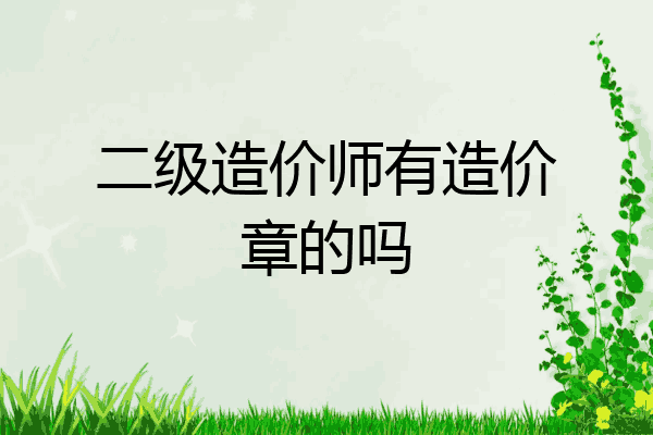 二级造价师有造价章的吗