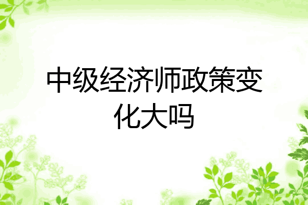中级经济师政策变化大吗