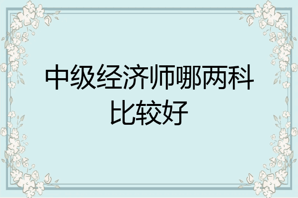 中级经济师哪两科比较好