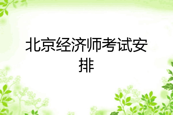 北京经济师考试安排