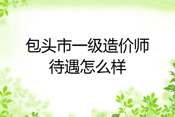 包头市一级造价师待遇怎么样