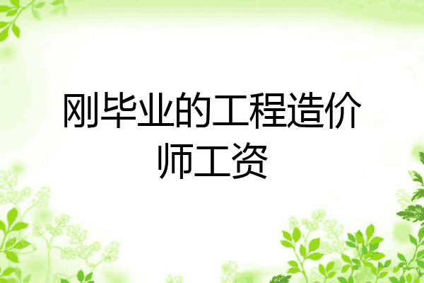 刚毕业的工程造价师工资