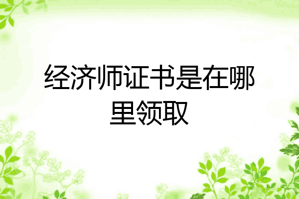 经济师证书是在哪里领取