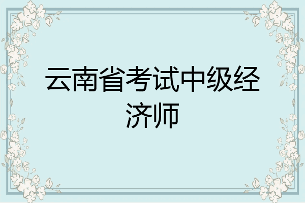 云南省考试中级经济师