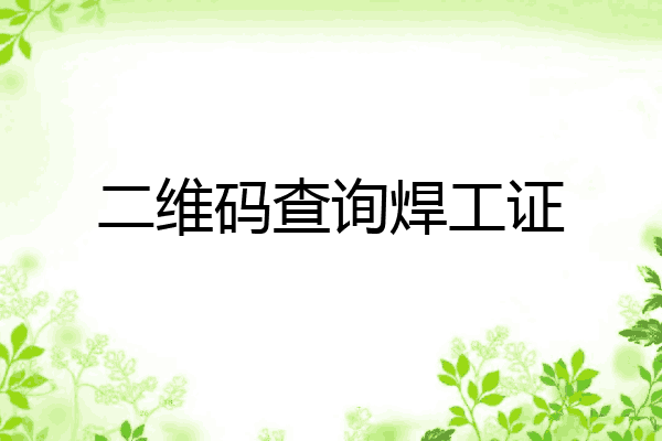 二维码查询焊工证