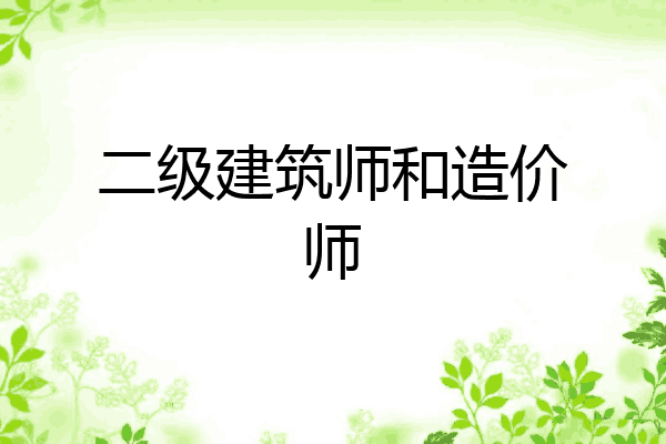 二级建筑师和造价师
