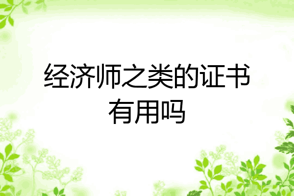 经济师之类的证书有用吗