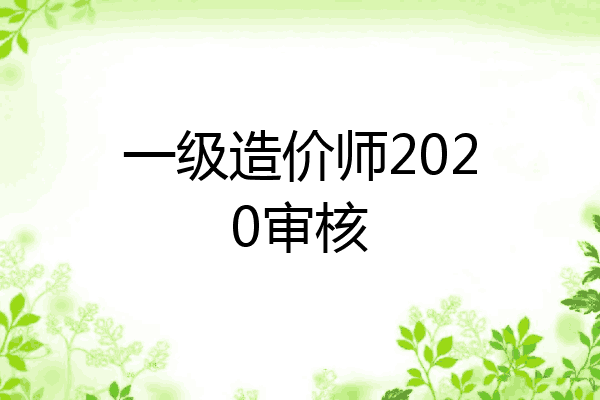 一级造价师2020审核