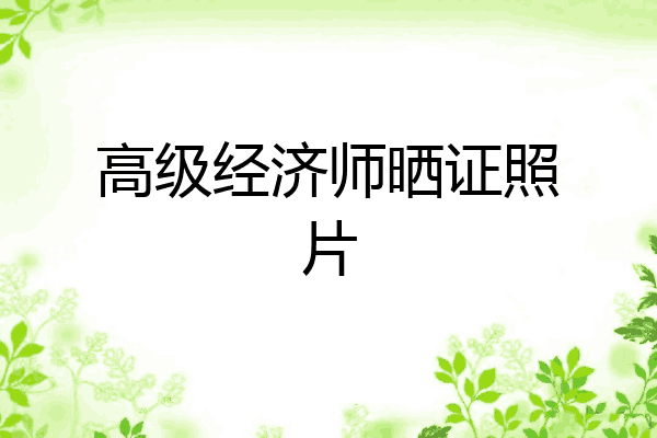 高级经济师晒证照片