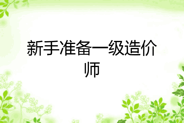 新手准备一级造价师