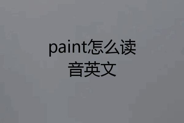 paint怎么读音英文
