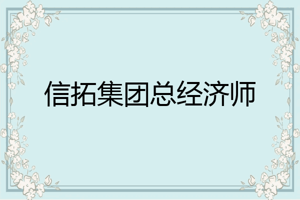 信拓集团总经济师