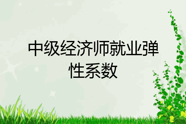 中级经济师就业弹性系数