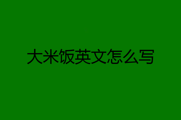 大米饭英文怎么写