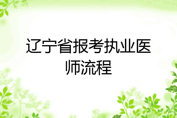 辽宁省报考执业医师流程