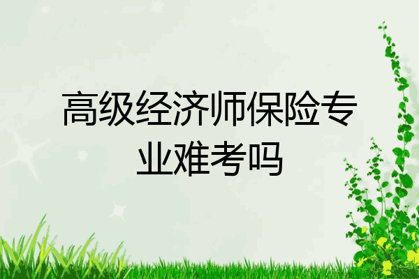 高级经济师保险专业难考吗