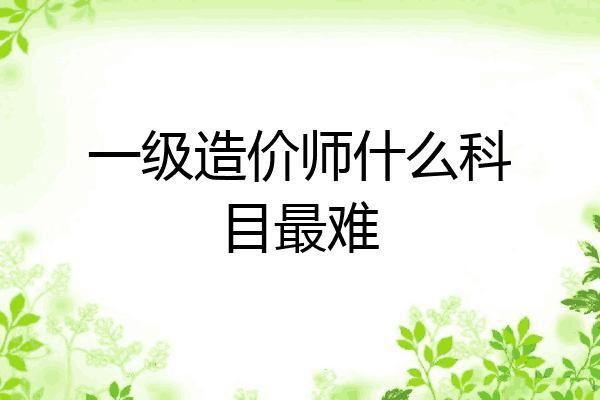一级造价师什么科目最难