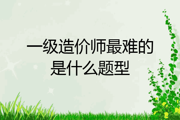 一级造价师最难的是什么题型