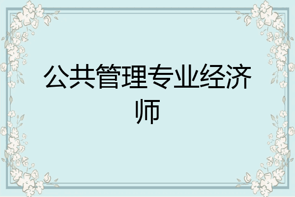 公共管理专业经济师