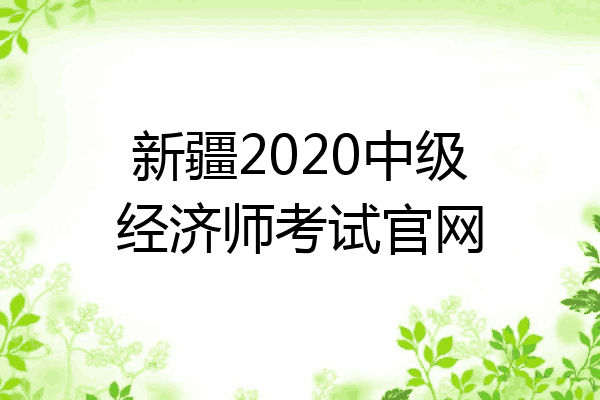 新疆2020中级经济师考试官网