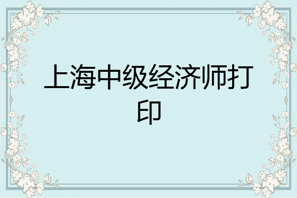 上海中级经济师打印