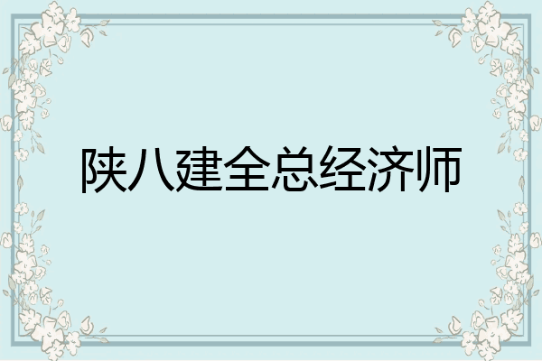 陕八建全总经济师