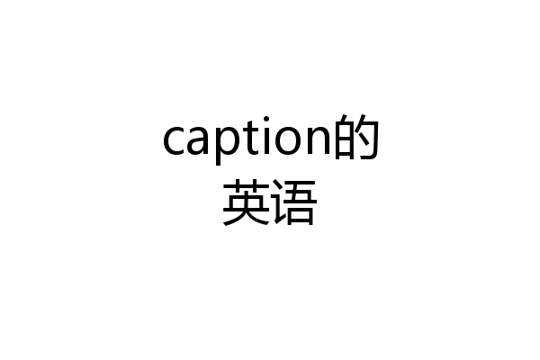 caption的英语