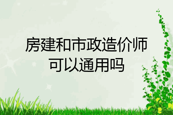 房建和市政造价师可以通用吗