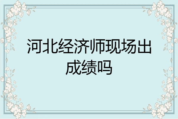 河北经济师现场出成绩吗