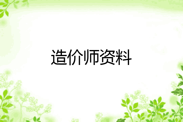 造价师资料