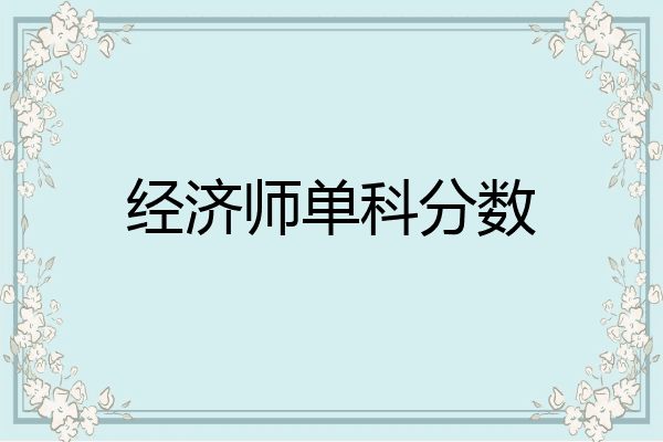 经济师单科分数