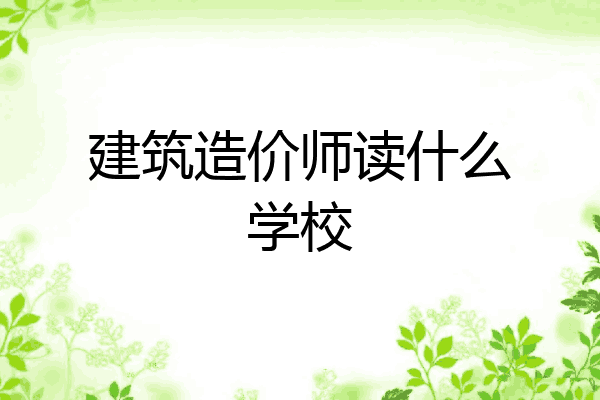 建筑造价师读什么学校