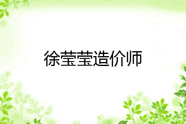 徐莹莹造价师