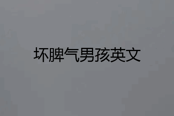 坏脾气男孩英文