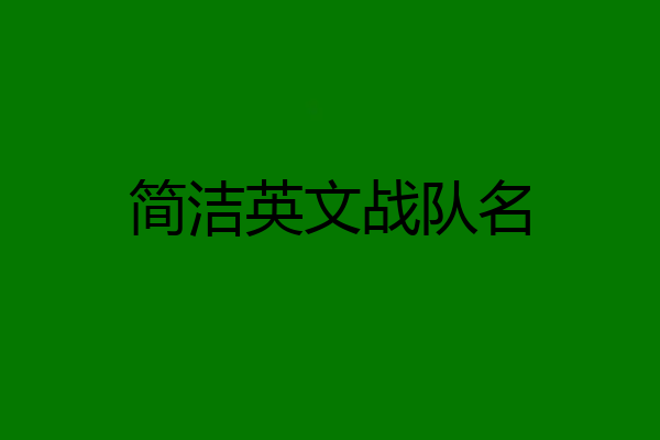 简洁英文战队名