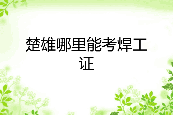 楚雄哪里能考焊工证