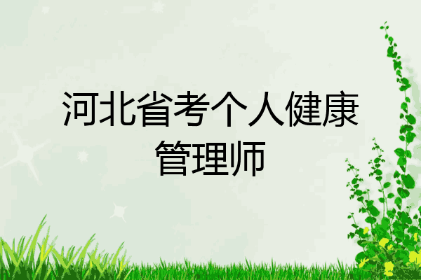 河北省考个人健康管理师