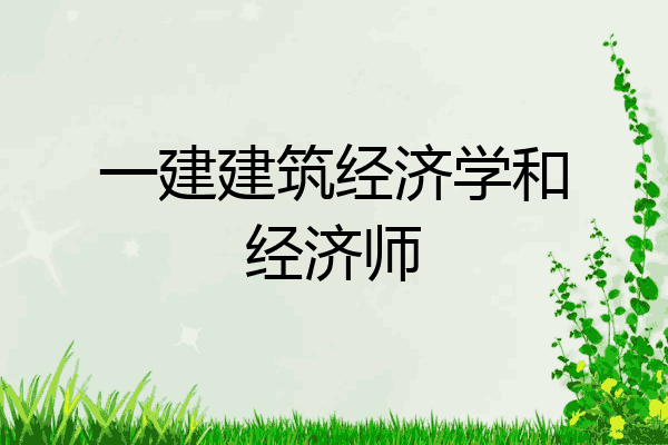 一建建筑经济学和经济师