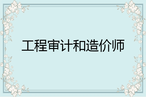 工程审计和造价师