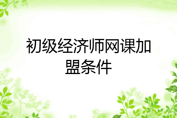 初级经济师网课加盟条件