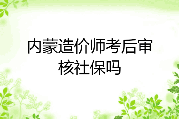 内蒙造价师考后审核社保吗