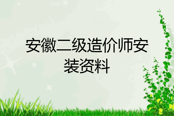 安徽二级造价师安装资料