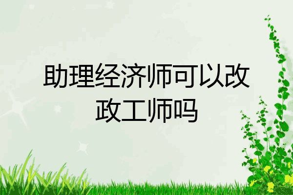 助理经济师可以改政工师吗