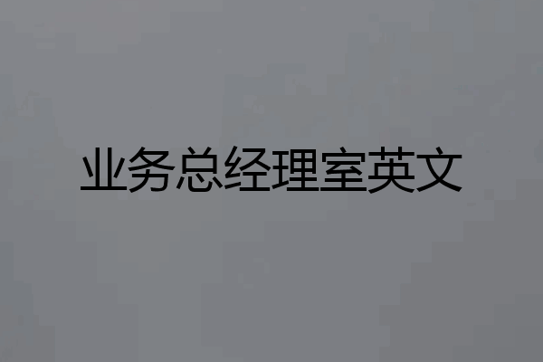 业务总经理室英文