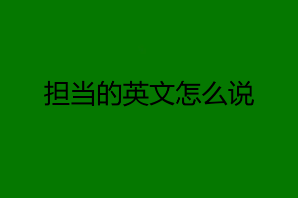担当的英文怎么说