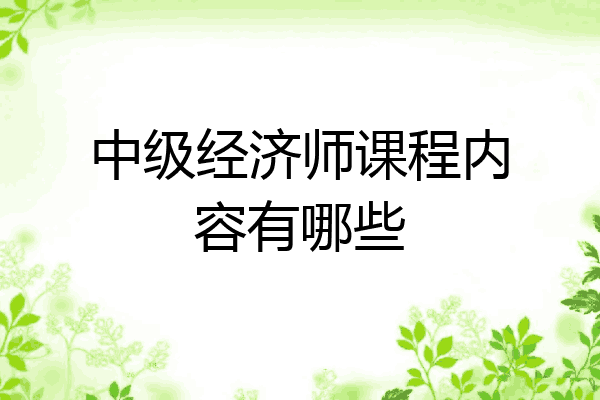 中级经济师课程内容有哪些