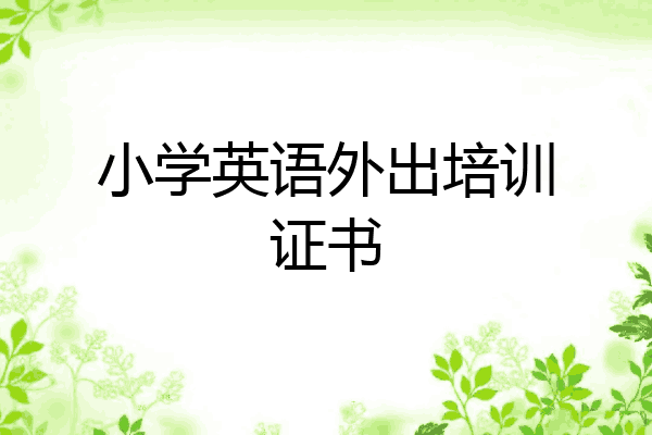 小学英语外出培训证书