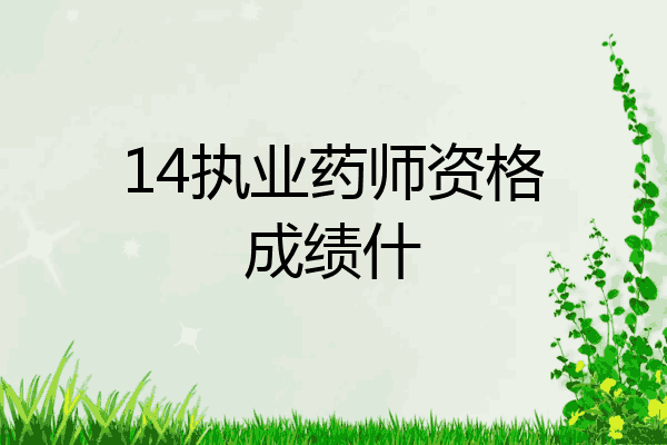 14执业药师资格成绩什