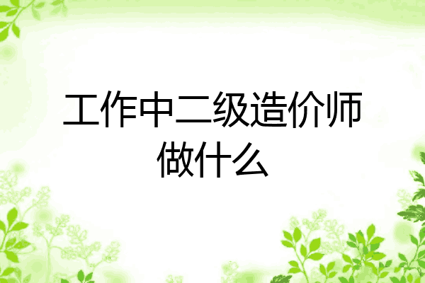 工作中二级造价师做什么