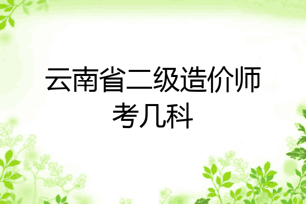 云南省二级造价师考几科